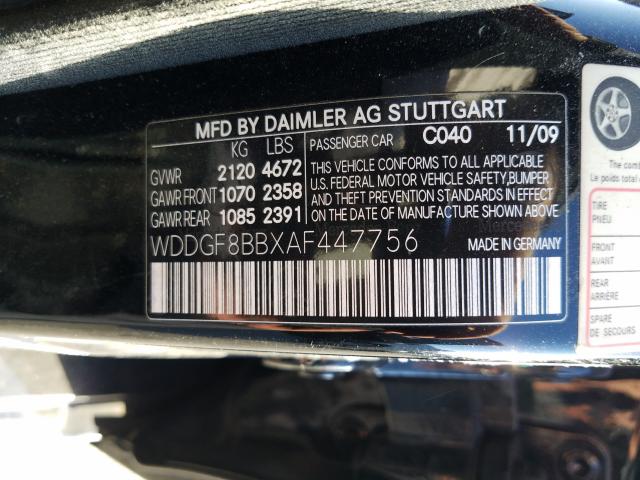 Photo 9 VIN: WDDGF8BBXAF447756 - MERCEDES-BENZ C 300 4MAT 