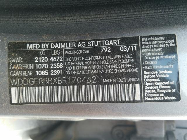 Photo 9 VIN: WDDGF8BBXBR170462 - MERCEDES-BENZ C 300 4MAT 