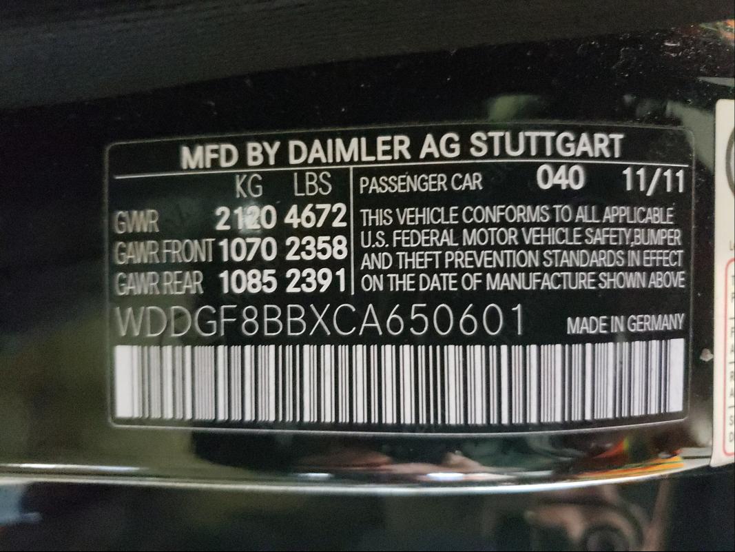 Photo 9 VIN: WDDGF8BBXCA650601 - MERCEDES-BENZ C 300 4MAT 