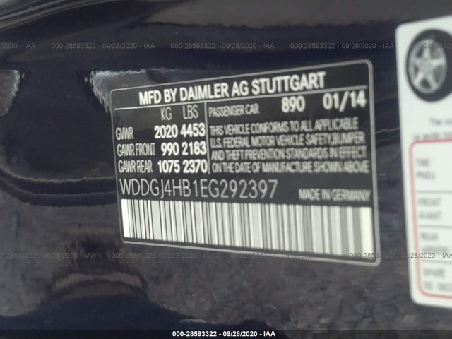 Photo 8 VIN: WDDGJ4HB1EG292397 - MERCEDES-BENZ C-CLASS 