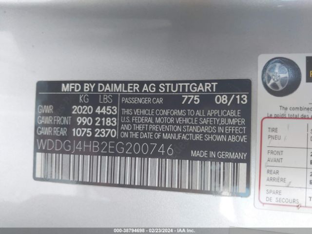 Photo 8 VIN: WDDGJ4HB2EG200746 - MERCEDES-BENZ C 250 