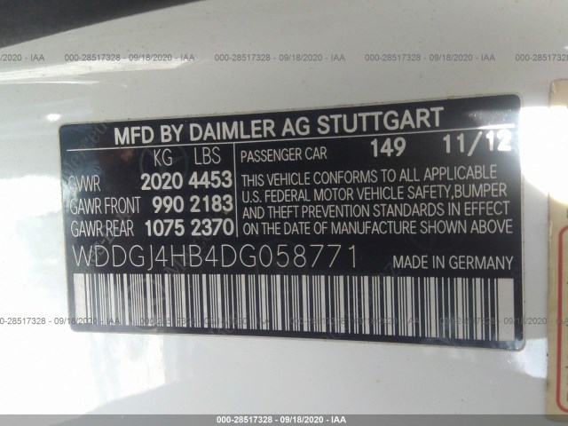 Photo 8 VIN: WDDGJ4HB4DG058771 - MERCEDES-BENZ C-CLASS 