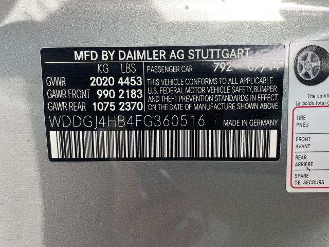 Photo 9 VIN: WDDGJ4HB4FG360516 - MERCEDES-BENZ C-CLASS 