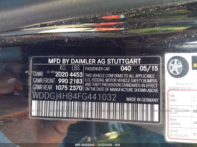 Photo 8 VIN: WDDGJ4HB4FG441032 - MERCEDES-BENZ C-CLASS 