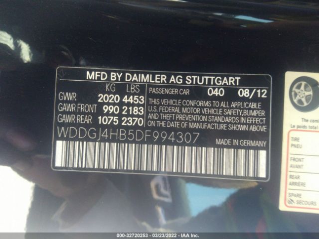 Photo 8 VIN: WDDGJ4HB5DF994307 - MERCEDES-BENZ C-CLASS 