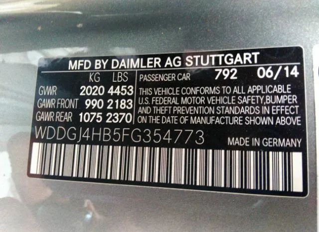 Photo 8 VIN: WDDGJ4HB5FG354773 - MERCEDES-BENZ C-CLASS 