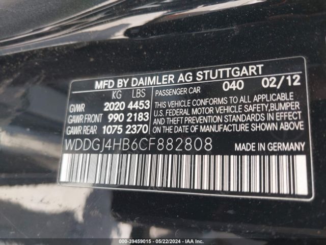 Photo 8 VIN: WDDGJ4HB6CF882808 - MERCEDES-BENZ C 250 