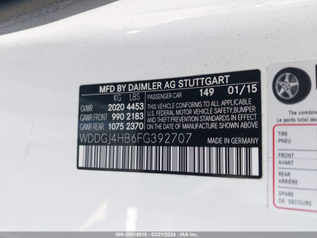 Photo 8 VIN: WDDGJ4HB6FG392707 - MERCEDES-BENZ C 250 