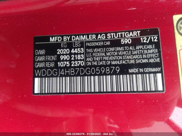 Photo 8 VIN: WDDGJ4HB7DG059879 - MERCEDES-BENZ C-CLASS 