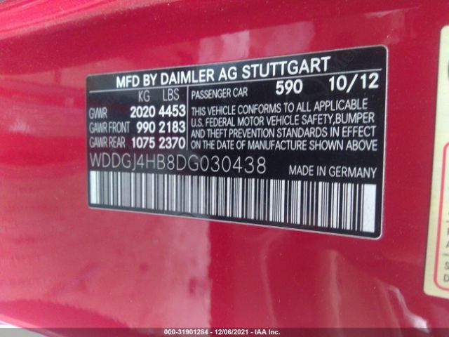 Photo 8 VIN: WDDGJ4HB8DG030438 - MERCEDES-BENZ C-CLASS 