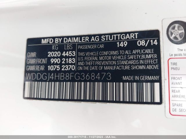 Photo 8 VIN: WDDGJ4HB8FG368473 - MERCEDES-BENZ C 250 