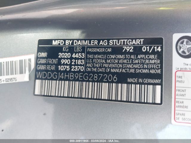 Photo 8 VIN: WDDGJ4HB9EG287206 - MERCEDES-BENZ C 250 