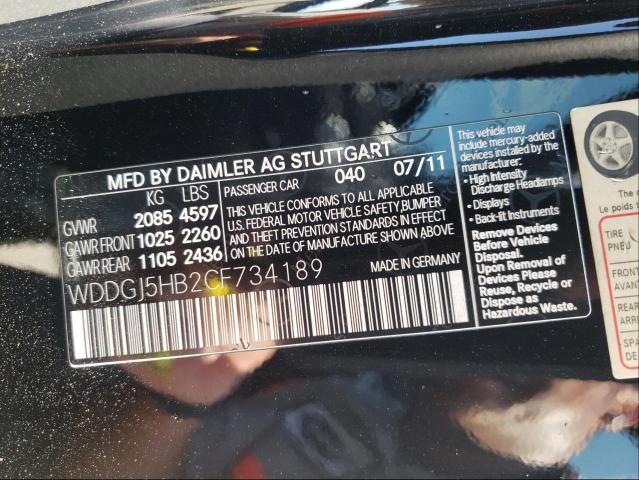 Photo 9 VIN: WDDGJ5HB2CF734189 - MERCEDES-BENZ C 350 