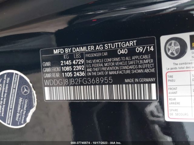 Photo 8 VIN: WDDGJ8JB2FG368955 - MERCEDES-BENZ C 350 