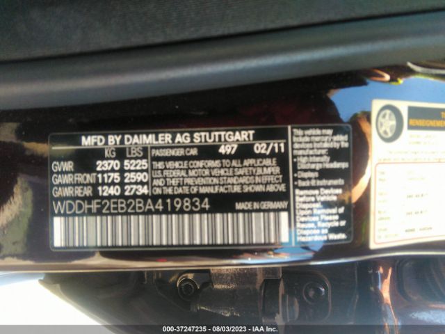 Photo 8 VIN: WDDHF2EB2BA419834 - MERCEDES-BENZ E 350 BLUETEC 