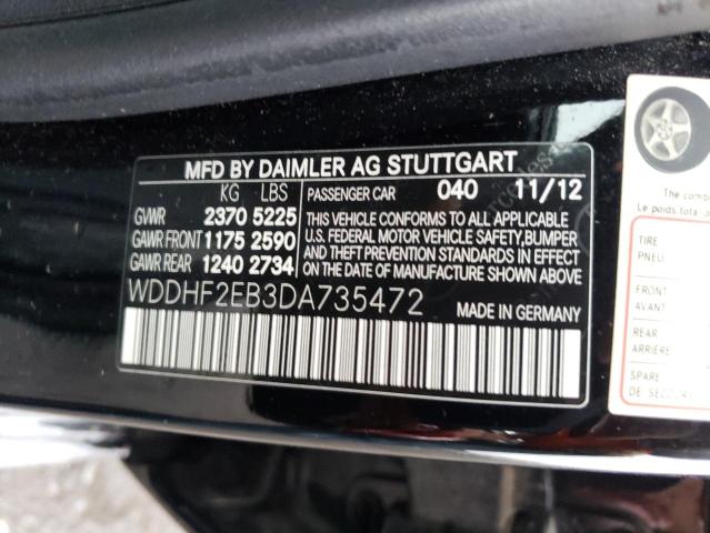 Photo 9 VIN: WDDHF2EB3DA735472 - MERCEDES-BENZ E 350 BLUE 