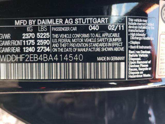 Photo 12 VIN: WDDHF2EB4BA414540 - MERCEDES-BENZ E-CLASS 