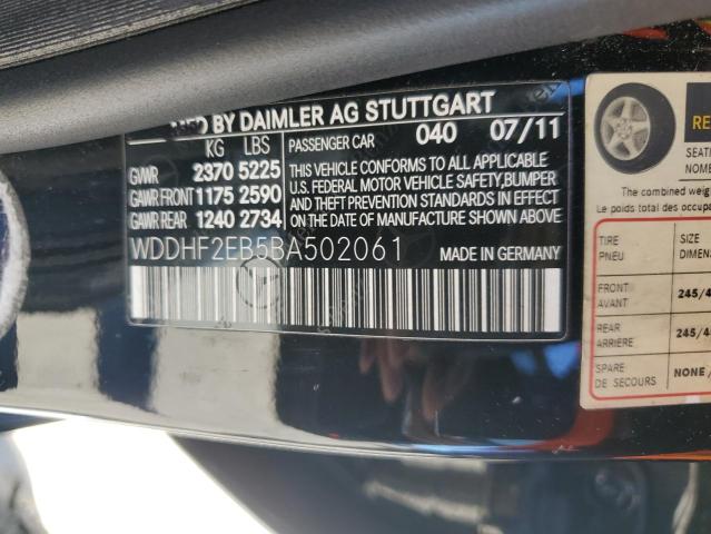 Photo 11 VIN: WDDHF2EB5BA502061 - MERCEDES-BENZ E-CLASS 