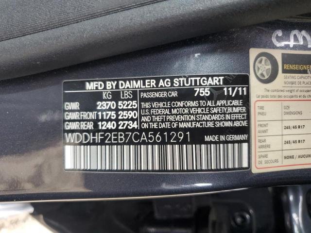 Photo 11 VIN: WDDHF2EB7CA561291 - MERCEDES-BENZ E 350 BLUE 