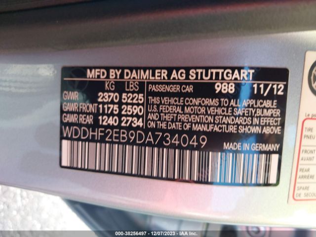 Photo 8 VIN: WDDHF2EB9DA734049 - MERCEDES-BENZ E 350 BLUETEC 