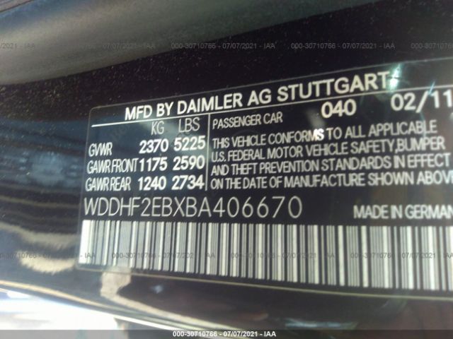 Photo 8 VIN: WDDHF2EBXBA406670 - MERCEDES-BENZ E 350 BLUETEC 