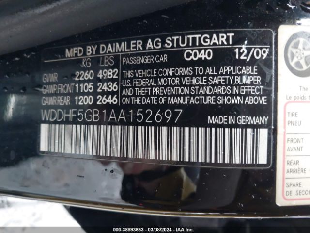 Photo 8 VIN: WDDHF5GB1AA152697 - MERCEDES-BENZ E 350 