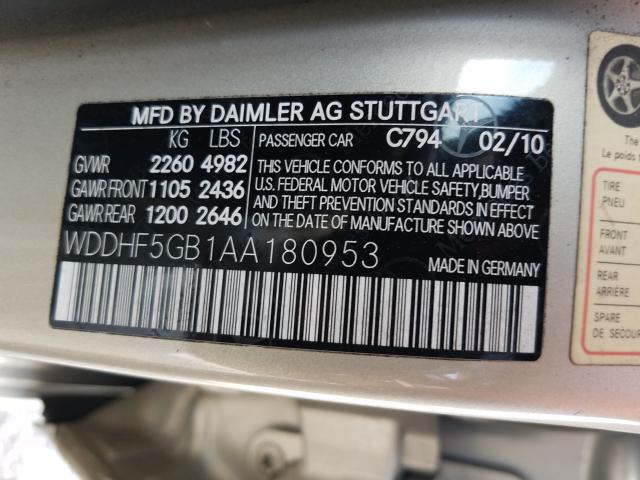 Photo 9 VIN: WDDHF5GB1AA180953 - MERCEDES-BENZ E 350 