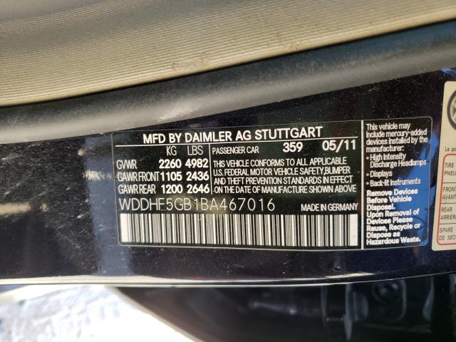 Photo 9 VIN: WDDHF5GB1BA467016 - MERCEDES-BENZ E 350 