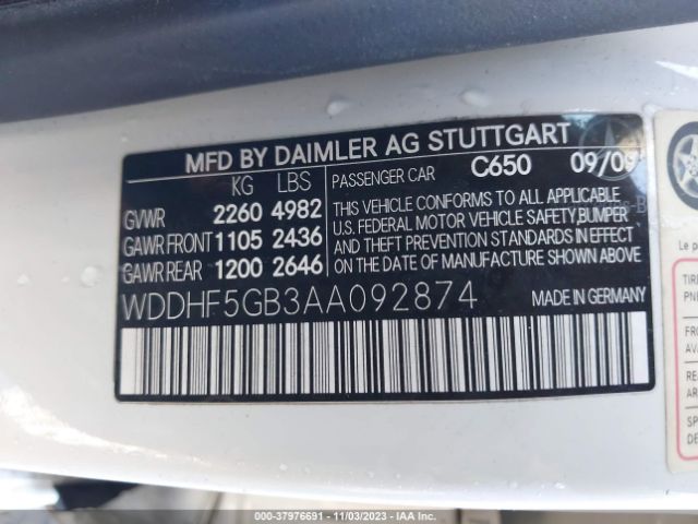 Photo 8 VIN: WDDHF5GB3AA092874 - MERCEDES-BENZ E 350 