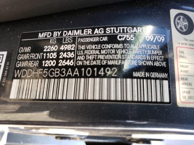 Photo 9 VIN: WDDHF5GB3AA101492 - MERCEDES-BENZ E 350 