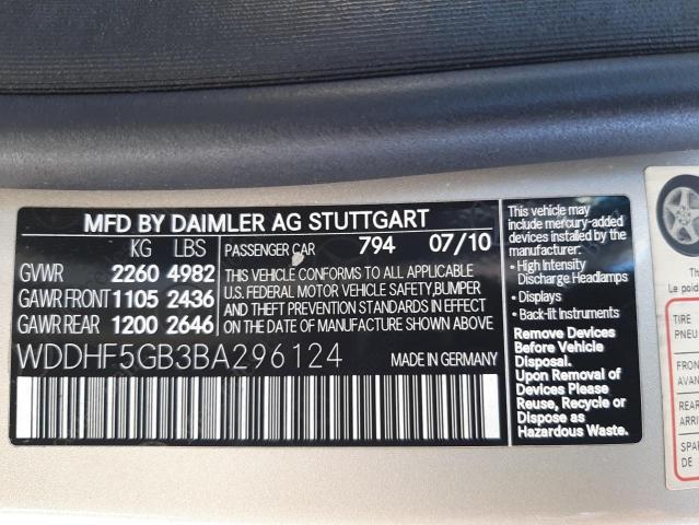 Photo 9 VIN: WDDHF5GB3BA296124 - MERCEDES-BENZ E 350 