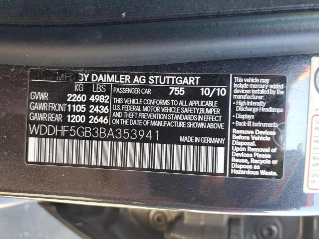 Photo 11 VIN: WDDHF5GB3BA353941 - MERCEDES-BENZ E-CLASS 