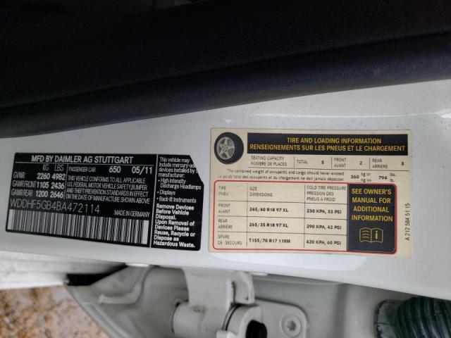 Photo 9 VIN: WDDHF5GB4BA472114 - MERCEDES-BENZ E 350 