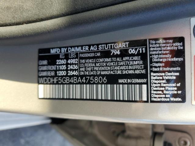 Photo 11 VIN: WDDHF5GB4BA475806 - MERCEDES-BENZ E-CLASS 