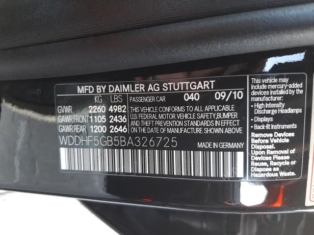 Photo 9 VIN: WDDHF5GB5BA326725 - MERCEDES-BENZ E 350 