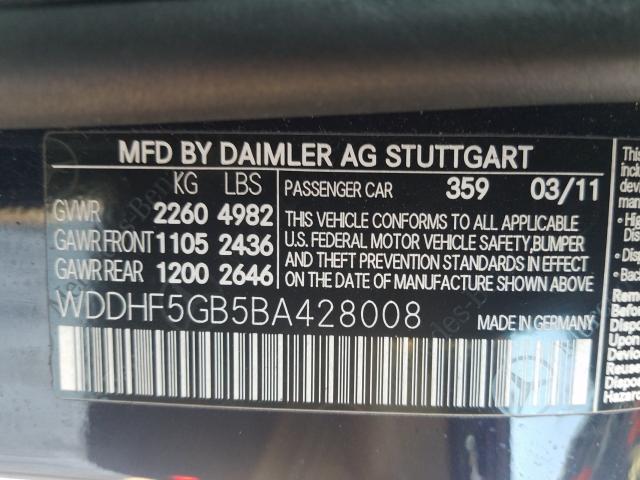 Photo 9 VIN: WDDHF5GB5BA428008 - MERCEDES-BENZ E 350 