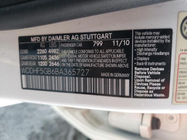 Photo 11 VIN: WDDHF5GB6BA365727 - MERCEDES-BENZ E-CLASS 