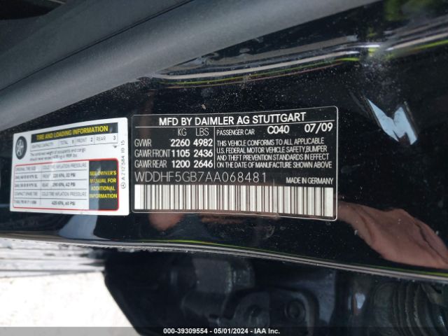 Photo 8 VIN: WDDHF5GB7AA068481 - MERCEDES-BENZ E 350 