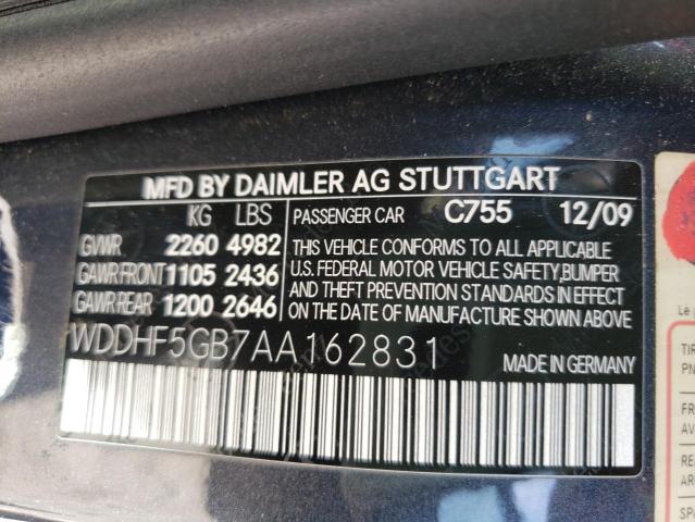 Photo 9 VIN: WDDHF5GB7AA162831 - MERCEDES-BENZ E 350 