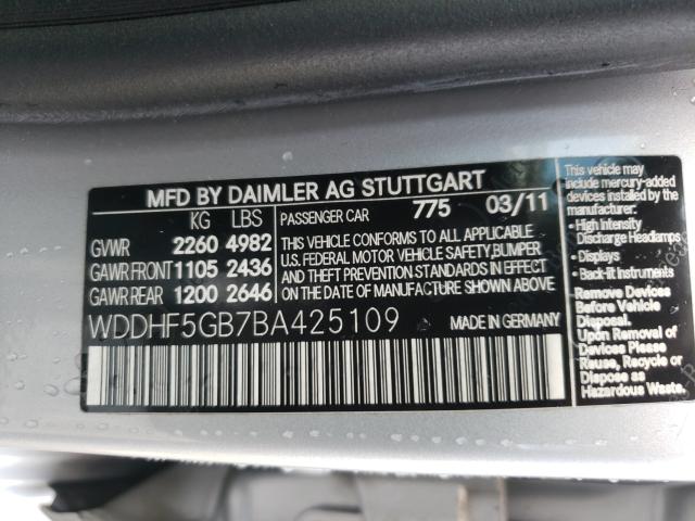 Photo 9 VIN: WDDHF5GB7BA425109 - MERCEDES-BENZ E 350 