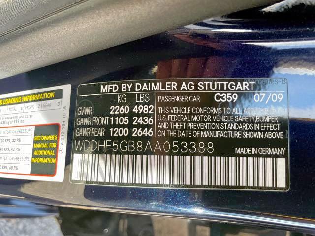 Photo 9 VIN: WDDHF5GB8AA053388 - MERCEDES-BENZ E 350 