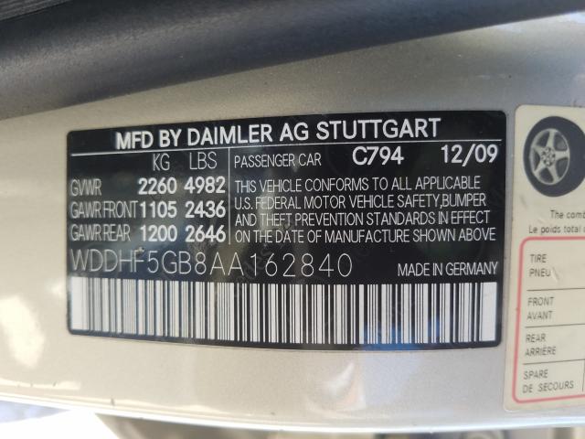 Photo 9 VIN: WDDHF5GB8AA162840 - MERCEDES-BENZ E 350 