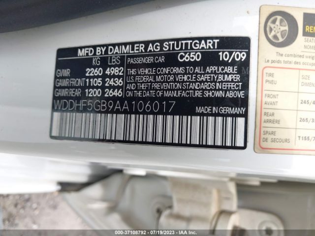 Photo 8 VIN: WDDHF5GB9AA106017 - MERCEDES-BENZ E 350 