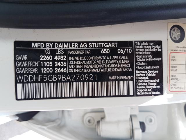 Photo 9 VIN: WDDHF5GB9BA270921 - MERCEDES-BENZ E 350 