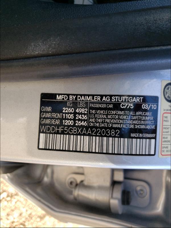 Photo 9 VIN: WDDHF5GBXAA220382 - MERCEDES-BENZ E 350 