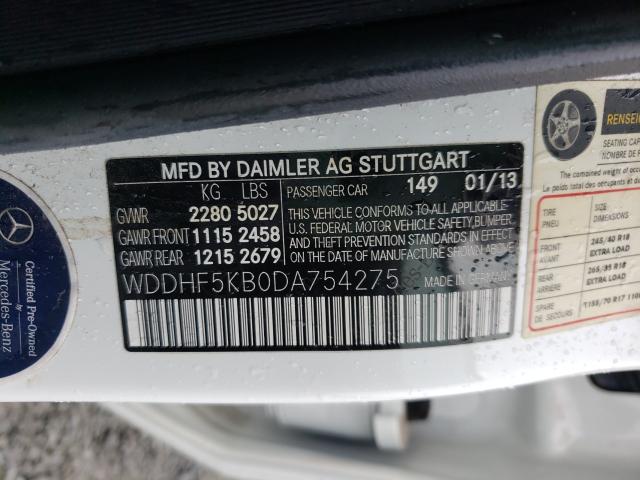 Photo 9 VIN: WDDHF5KB0DA754275 - MERCEDES-BENZ E 350 