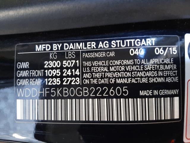 Photo 9 VIN: WDDHF5KB0GB222605 - MERCEDES-BENZ E 350 