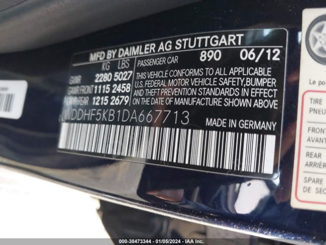 Photo 8 VIN: WDDHF5KB1DA667713 - MERCEDES-BENZ E 350 