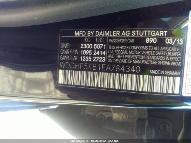 Photo 8 VIN: WDDHF5KB1EA784340 - MERCEDES-BENZ E-CLASS 