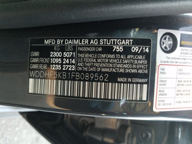 Photo 9 VIN: WDDHF5KB1FB089562 - MERCEDES-BENZ E 350 